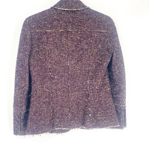 Lafayette 148 Alpaca Wool Bouche Purple Multi Blazer Jacket Petite Size 2 - Picture 5 of 9
